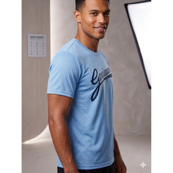 Nike Dri-Fit Tee Size M Garciaparra Light Blue Short Sleeve Crew Neck Men's NWT - Picture 2 of 2